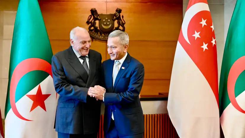 Mr Attaf holds a working session with his Singaporean counterpart