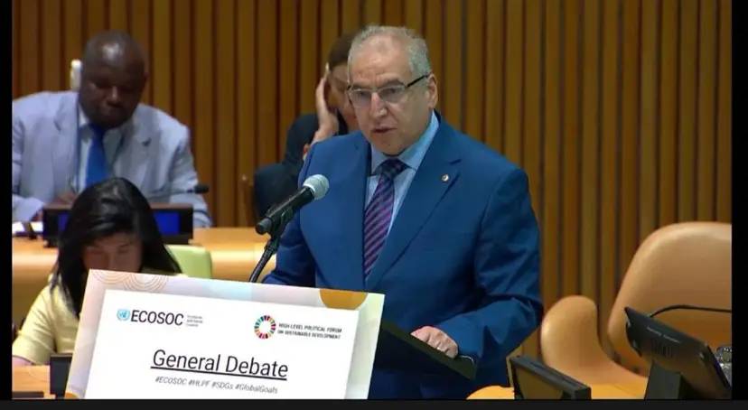 In his address at the High-Level Political Forum on Sustainable Development, Mr. Magramane highlighted Algeria's efforts to achieve the Sustainable Development Goals (SDGs) in line with the United Nations 2030 Agenda.